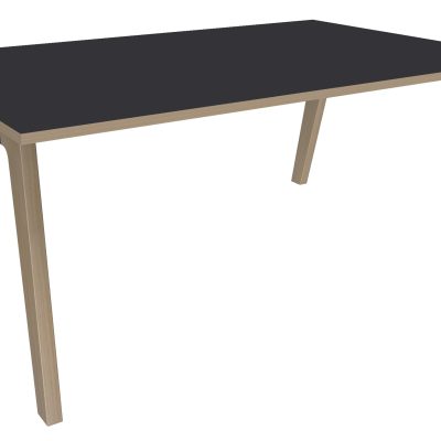 Bureau WOODY Manager - L180 x P100 x H72,5 cm - pieds chêne traverse carbone - plateau carbone chants imitation Chêne clair