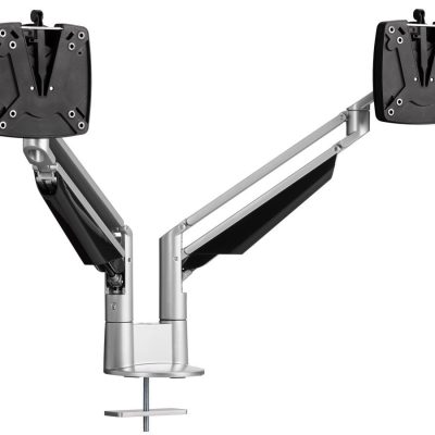 Novus Clu Duo - Support pour écran avec fixation de table - argent / anthracite