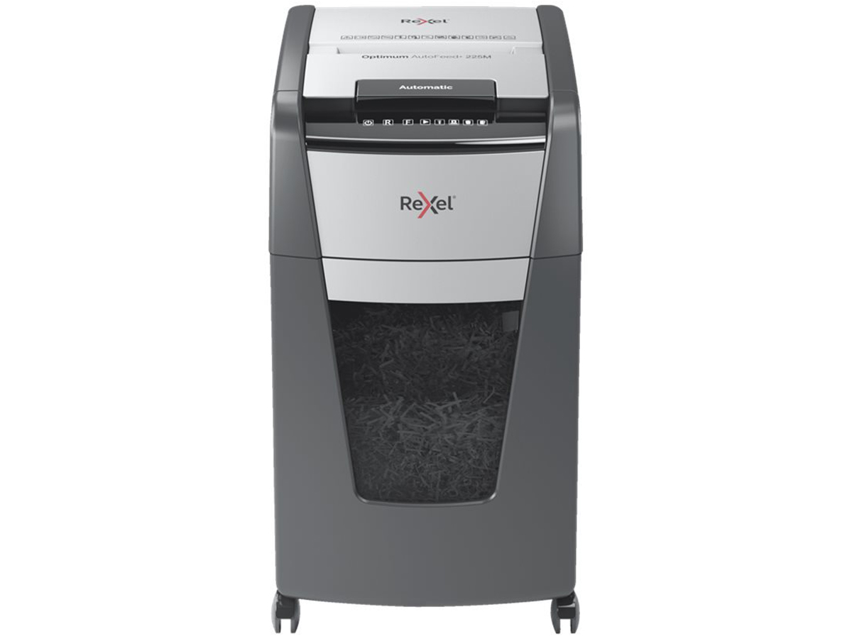 Rexel Optimum Auto+ 225M - destructeur de documents coupe croisée microparticules - 225 feuilles - Corbeille 60 litres