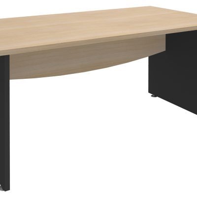 Bureau droit DUAL - L140 - Pieds Anthracite - plateau imitation Chêne clair