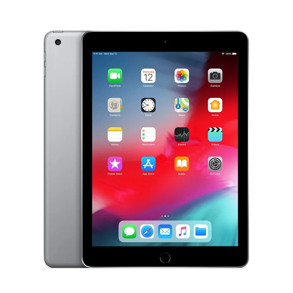 Apple iPad 6 - tablette 9,7" (2018) reconditionnée grade B - 128 Go - gris coque noir