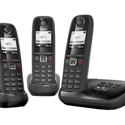 Gigaset AS405A Trio - téléphone sans fil - système de répondeur avec ID d'appelant + 2 combinés supplémentaires