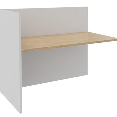 Banque d'accueil Module de départ haut OLA - L82,5 x H112 x P82,5 cm - structure blanc perle, plateau chêne clair