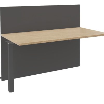 Banque d'accueil Module suivant haut OLA - L80 x H112 x P82,5 cm - structure carbone, plateau chêne clair