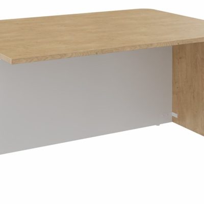 Banque d'accueil Module d'extrémité PMR OLA - L100 x H72,5 x P115 cm - structure blanc perle, plateau chêne clair