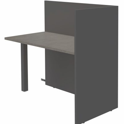 Banque d'accueil Retour direct haut OLA - L82,5 x H112 x P62,5 cm - structure carbone, plateau chêne gris
