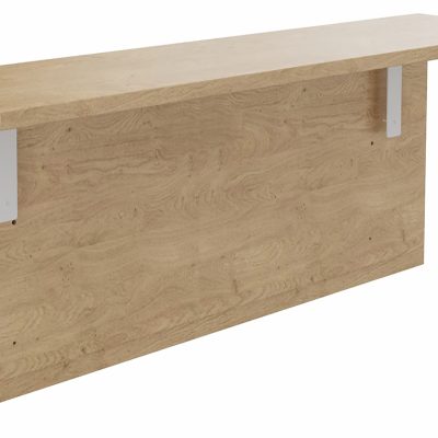 Tablette pour banque d'accueil OLA - réglable en hauteur - L100 x P30 cm - equerre blanche (A positionner sur module haut ou retour direct haut) - chêne clair