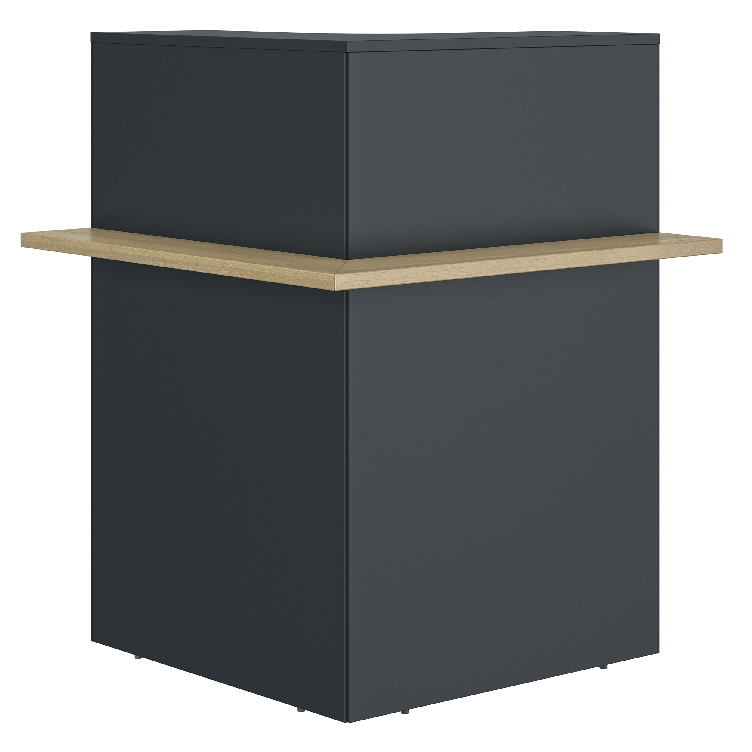 Banque d'accueil en angle à 90° ZOOM - L85 x H74 x P85 - chêne bocage