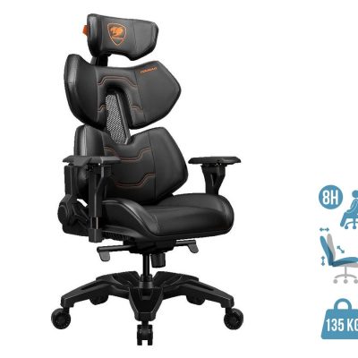 Fauteuil gamer TERMINATOR - accoudoirs réglables - appuie-tête intégré - noir