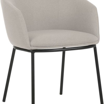 Fauteuil ARCO - 4 pieds métal - beige lin