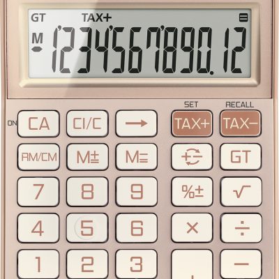Calculatrice de bureau Canon KS-125KB - 12 chiffres - alimentation batterie et solaire - or rose
