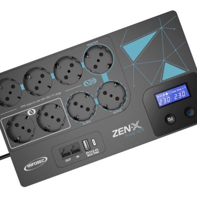 NFOSEC Zen-X Master 800 - Onduleur - 480 Watt - 800 VA - monophasé - USB - 8 connecteurs de sortie