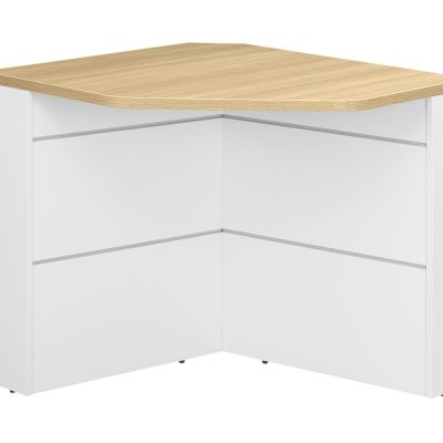 Banque d'accueil en angle à 90° SUNDAY - L83 x H74 x P83 - Chêne