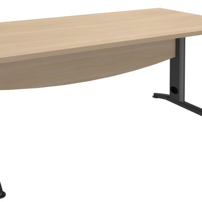 Bureau droit IDRA - L160 cm - Pieds anthracite - plateau imitation Chêne clair