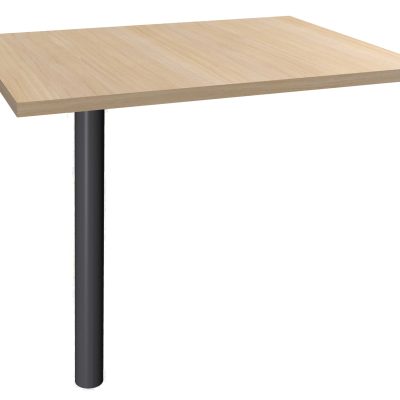 Extension IDRA/DUAL sur pied tube - 80 x 60 cm - Pied anthracite - plateau imitation Chêne clair