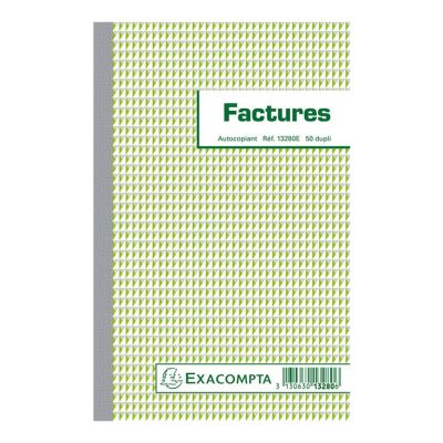 Exacompta - 10 Manifolds Carnets de factures - 50 dupli - 21 x 13,5 cm