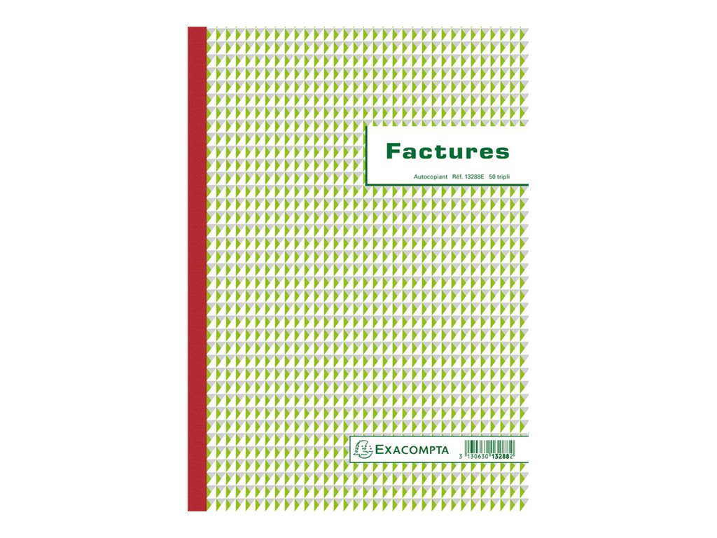 Exacompta - 5 Manifolds Carnets de factures - 50 tripli - A4