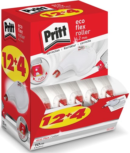 Pritt Eco Flex - 12+4 Rollers de correction rechargeables - 4,2 mm x 10 m