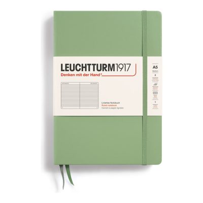 Leuchtturm1917 - Carnet de notes rigide A5 - ligné - vert sauge