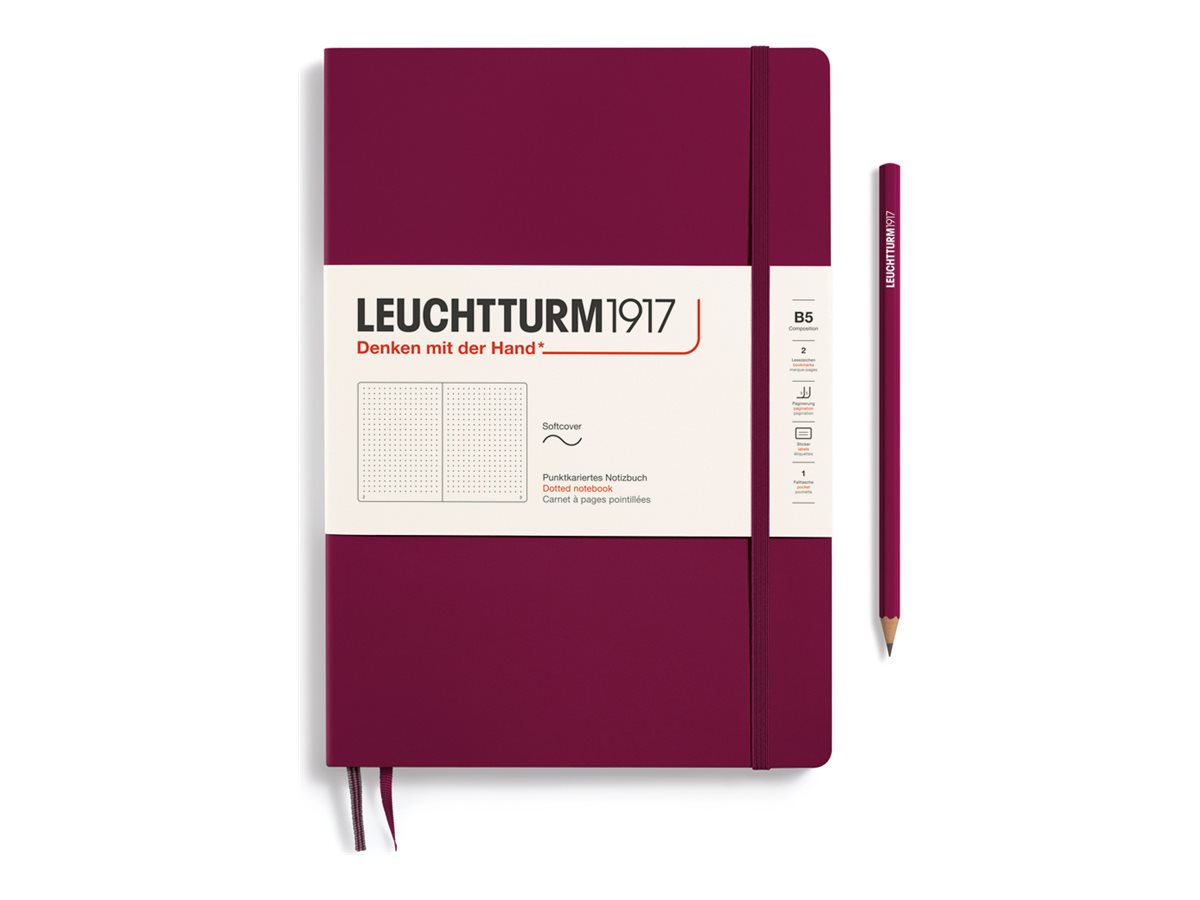 Leuchtturm1917 - Carnet de notes souple B5 - pointillés - bordeaux