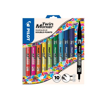 Twin Marker - Lot de 10 Marqueurs - Pointe Extra Fine / Fine