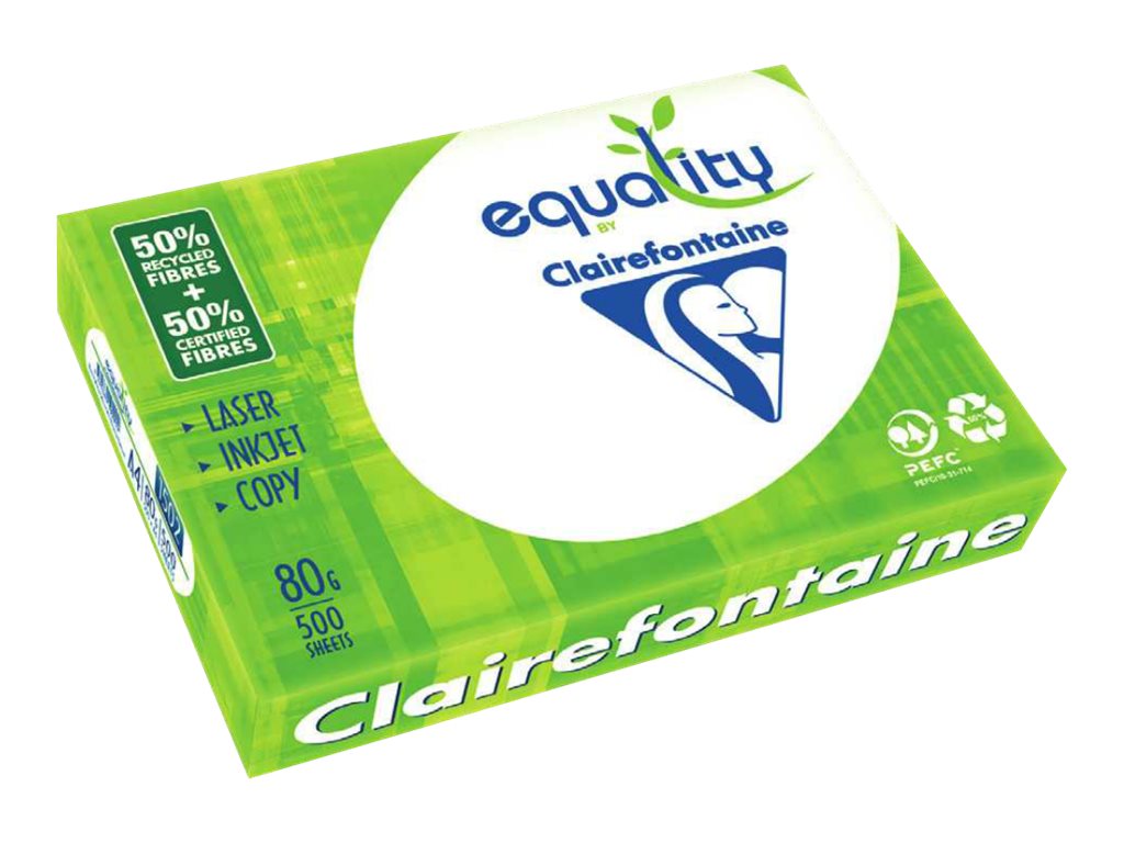 Clairefontaine Equality - Papier blanc - A3 (297 x 420 mm) - 80 g/m² - 50% recyclé - 2500 feuilles (carton de 5 ramettes)