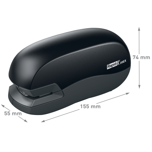 Rapid - Agrafeuse électrique Fixativ 20EX noir - capacité de 20 feuilles - agrafes 24/6 ou 26/6