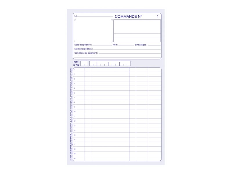ELVE - 10 Manifolds Carnets de commandes - 50 dupli - 21 x 14 cm