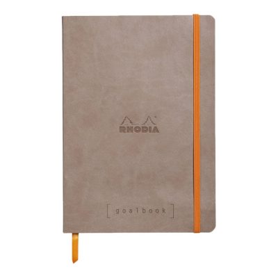 Rhodia Goalbook - Carnet souple A5 - 224 pages numérotées - petits carreaux - taupe