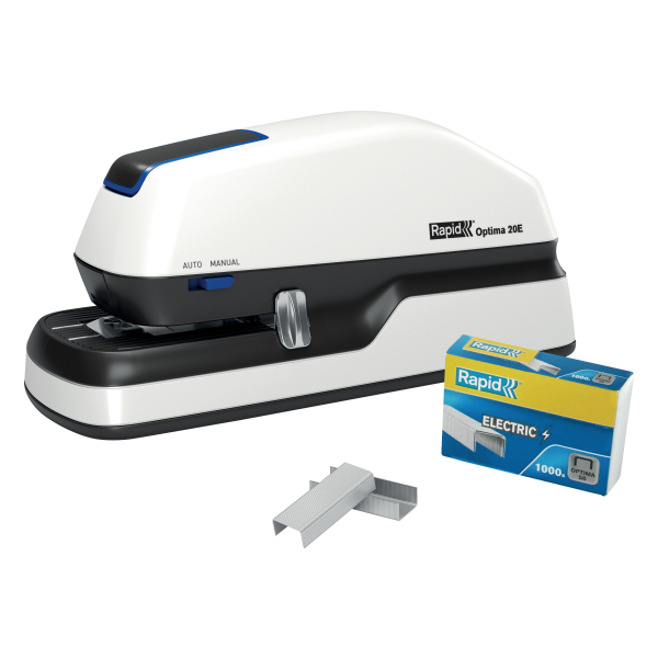 Rapid Optima 20 - Agrafeuse électrique - capacité de 20 feuilles - agrafes Optima HD56