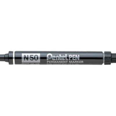 Pentel PEN N50 - Pack de 12 marqueurs permanents - pointe ogive - noir